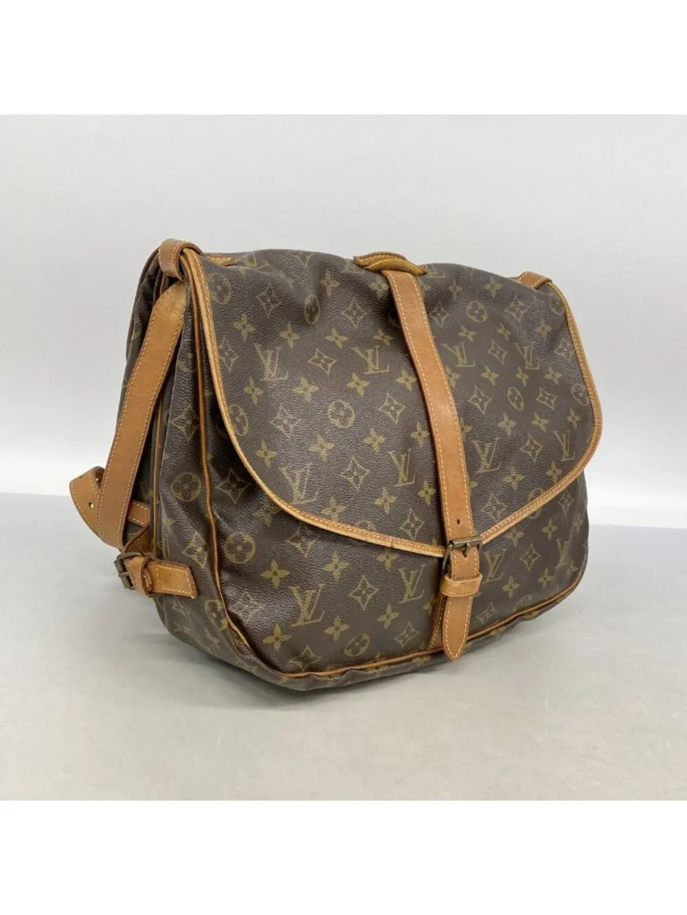 Louis Vuitton Shoulder Bag Monogram Saumur 35 Brown